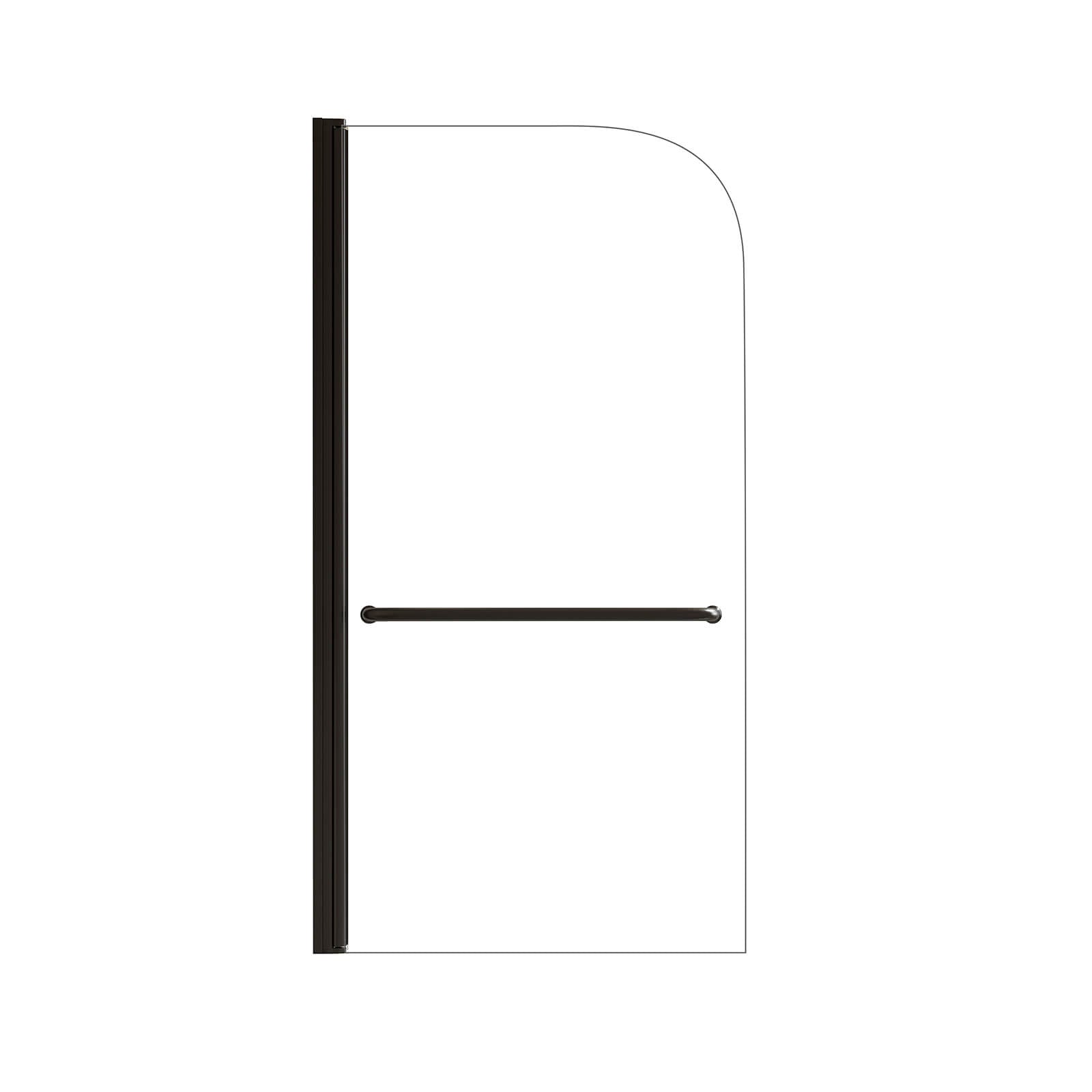 SGCC tempered glass black pivot shower screen