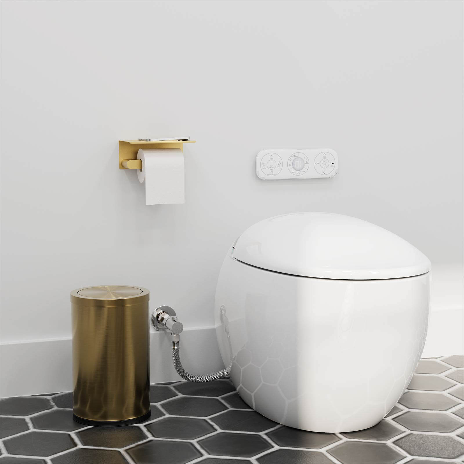 SUS304 stainless steel toilet paper holder in gold