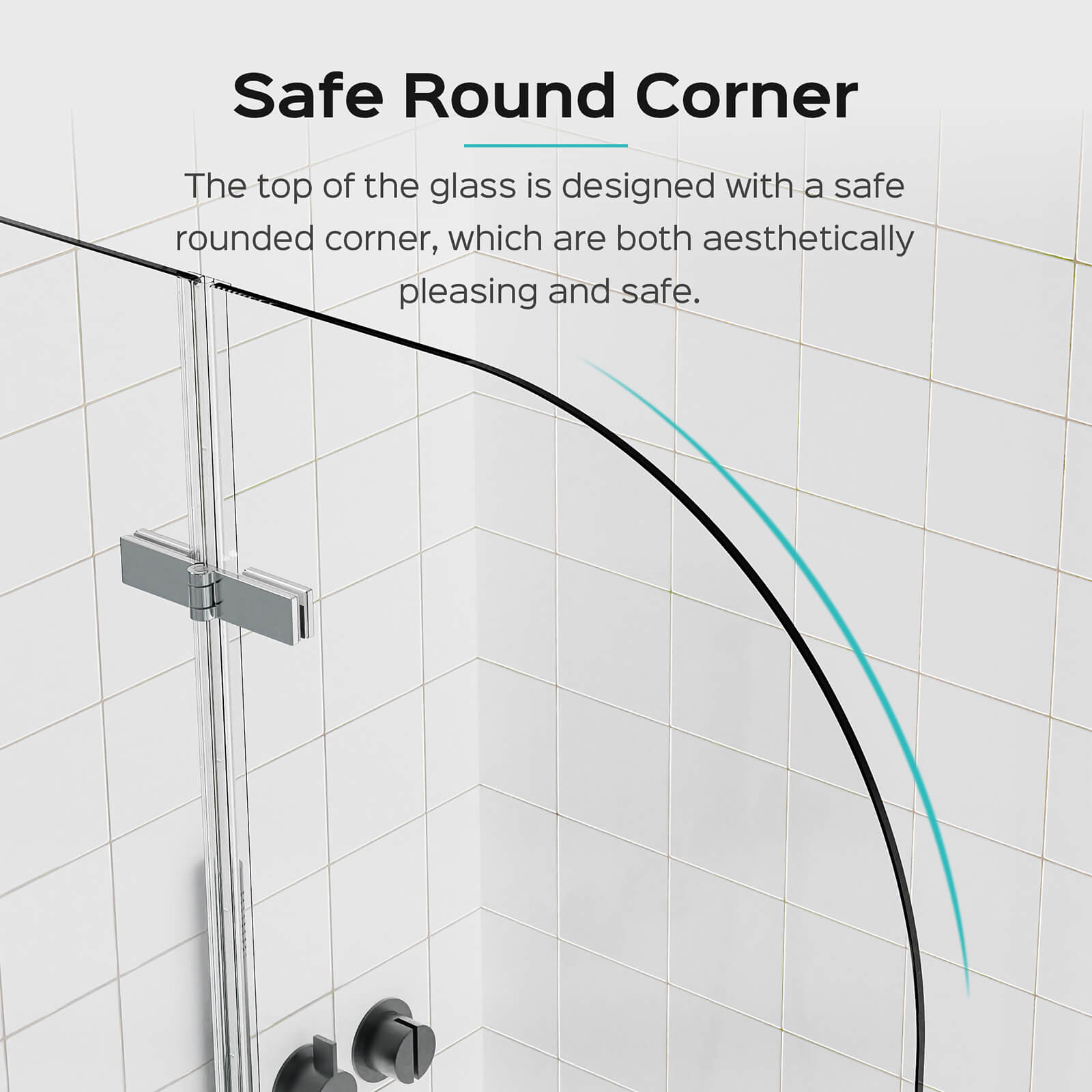 Safe R3 corner chrome bi fold shower door for bathtubs