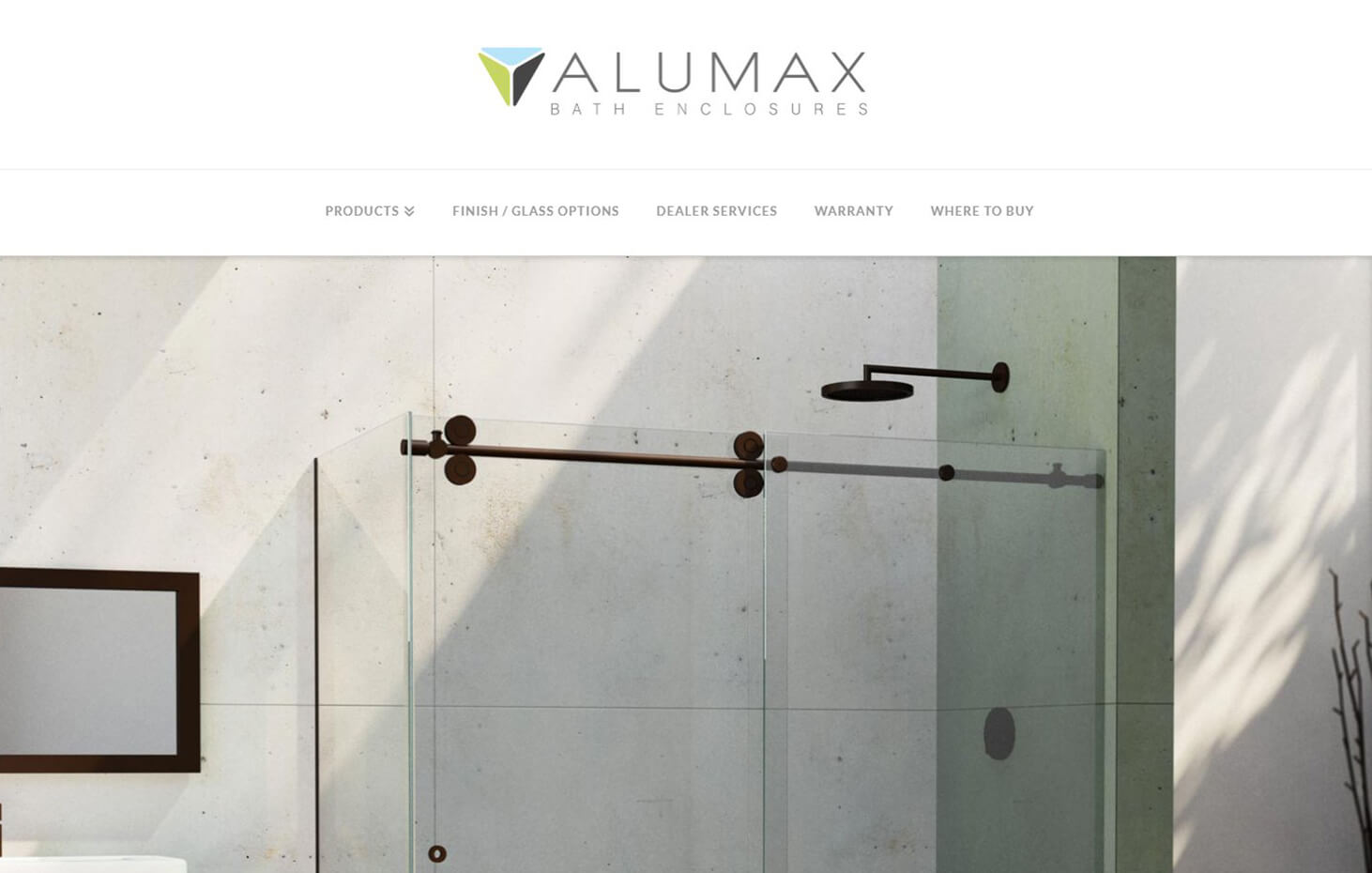Screenshot of Alumax's official website homepage