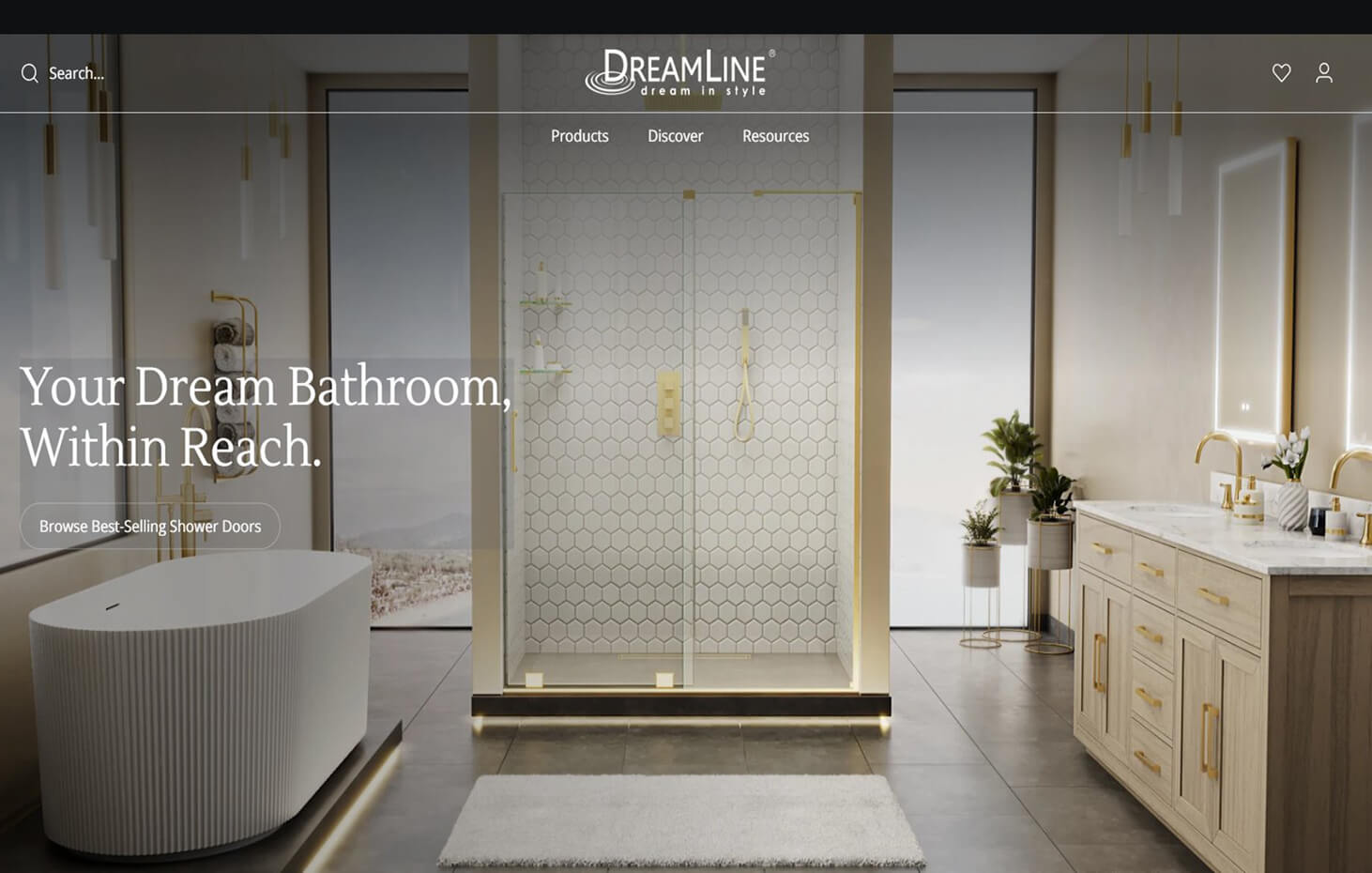 Screenshot of DreamLine's official website homepage