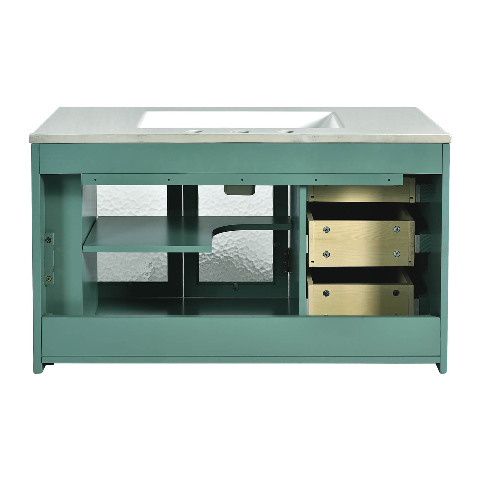 Semi Transparent Glass Door Vanity for Modern Bathrooms