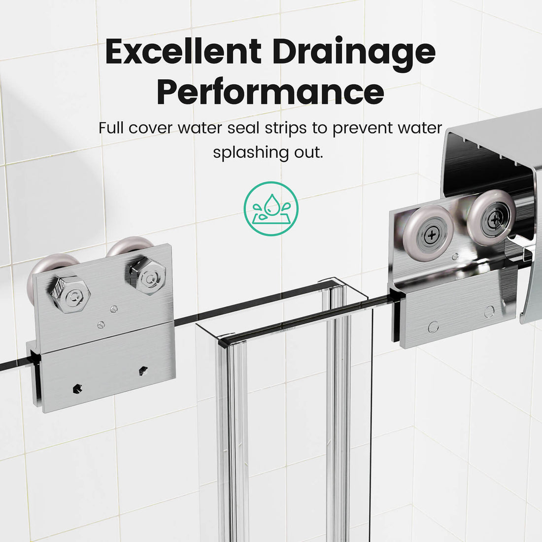 Semi frameless shower door with matte nickel finish and leak proof design