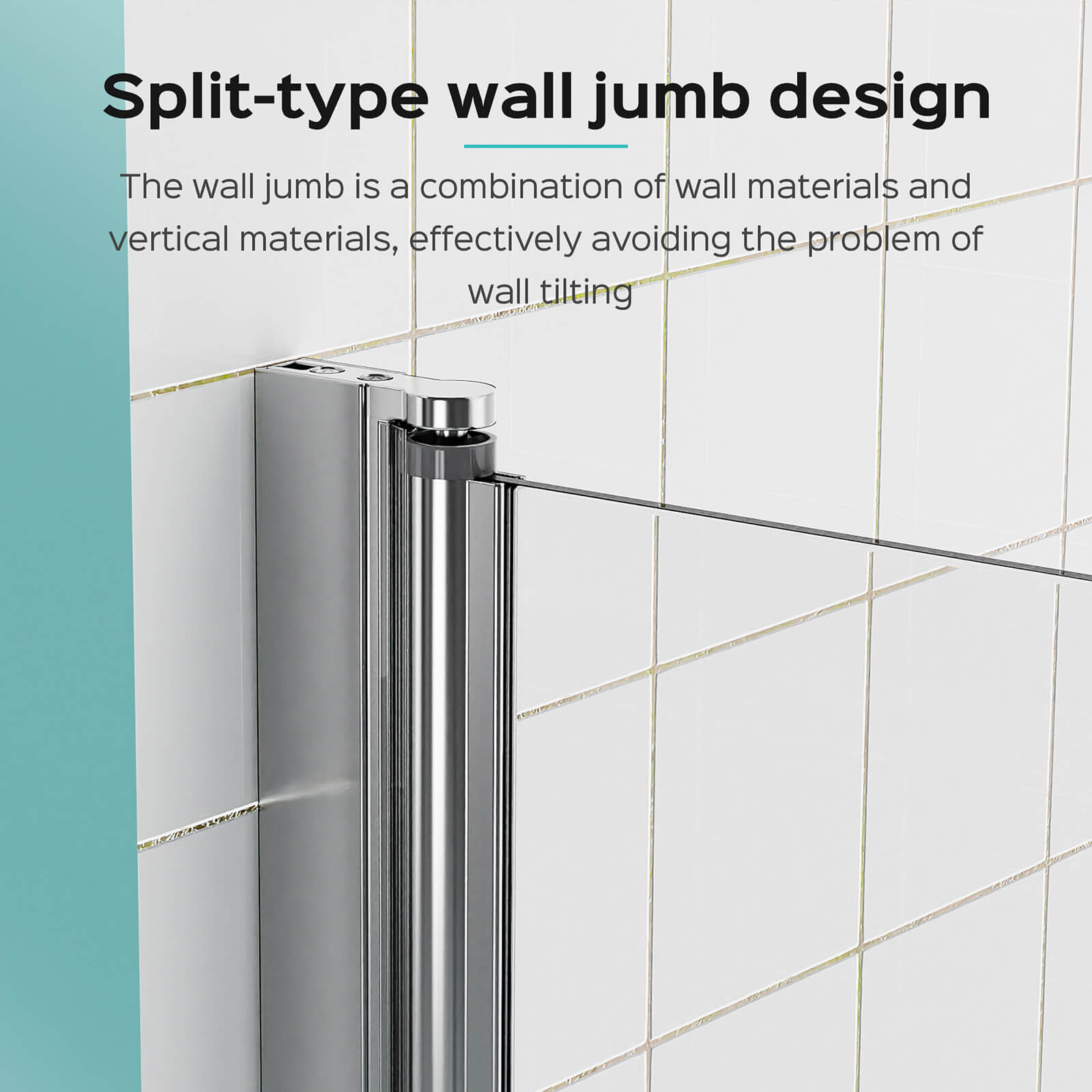 Shiny chrome bi fold tub door with elegant minimalist style