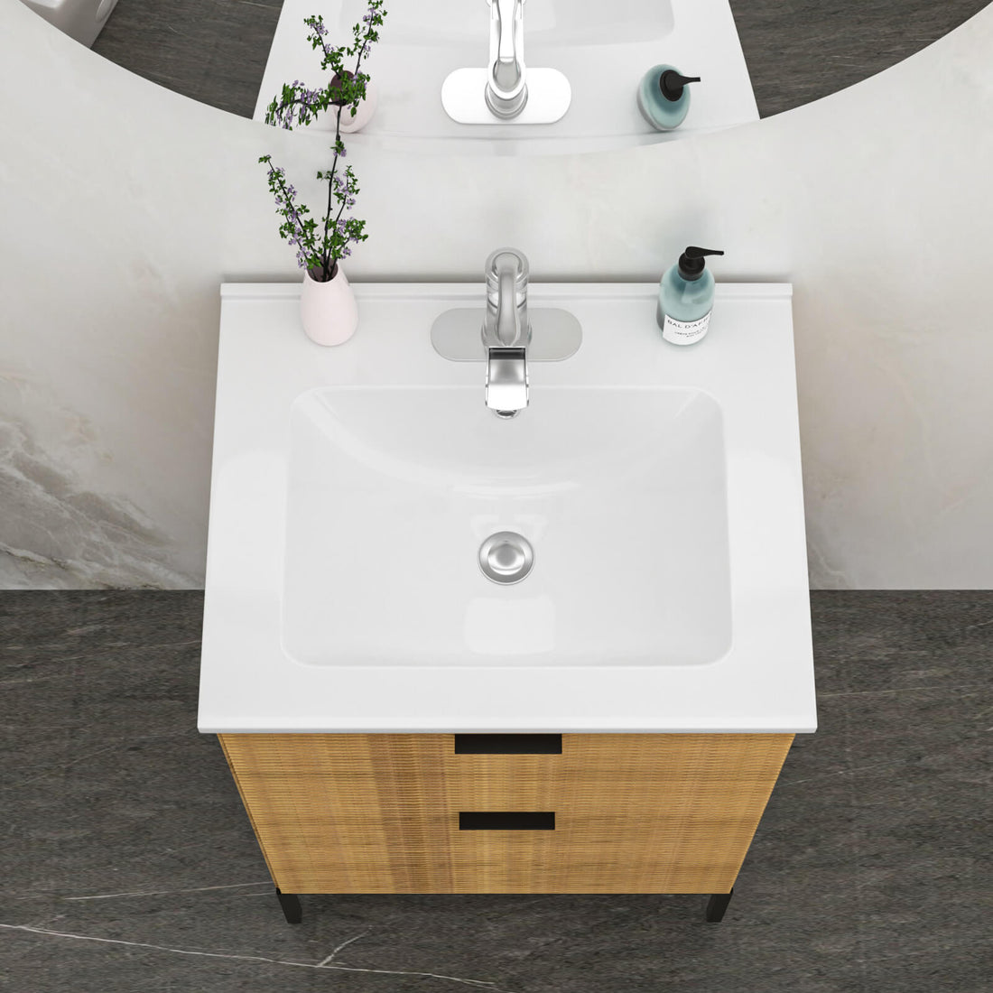 Single hole ceramic sink ideal for contemporary bathroom designs