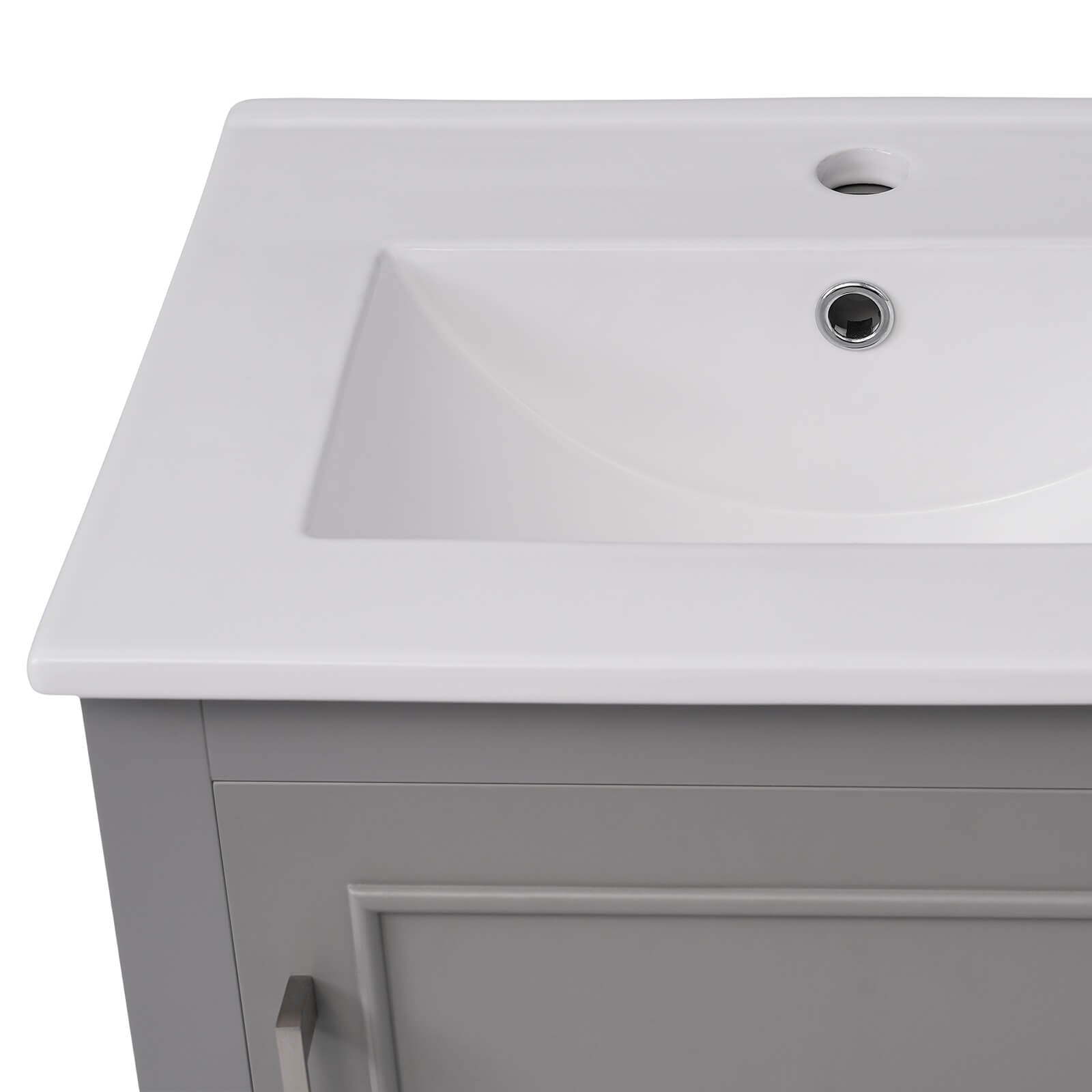 Sleek design gray bathroom vanity for minimalist decor