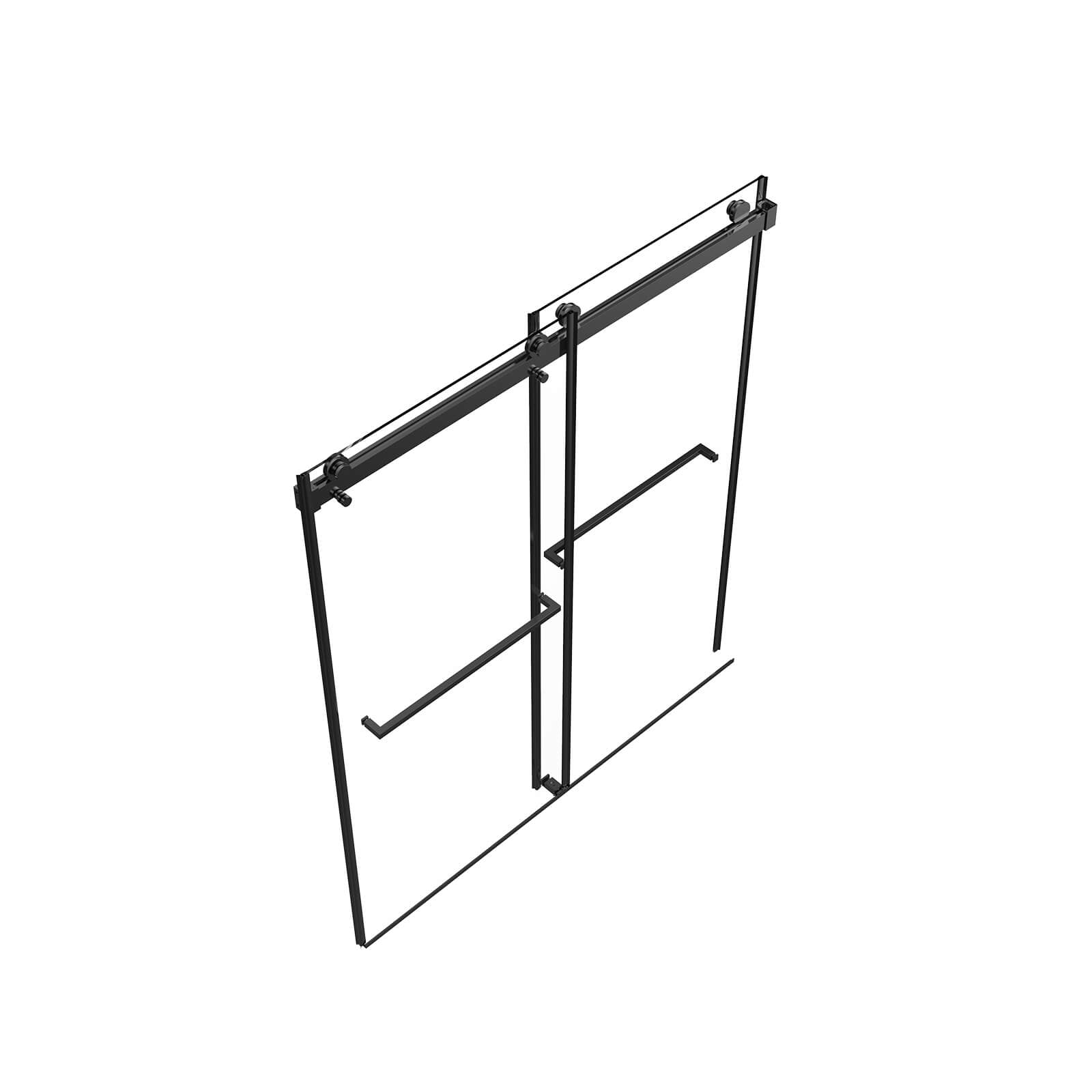 Sliding shower door with dual roller system