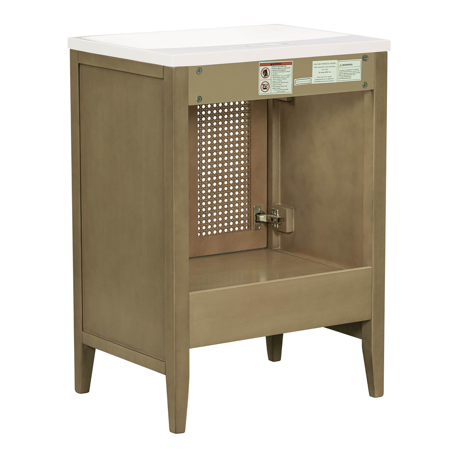 24" Bathroom Vanity with Woven Lattice Doors