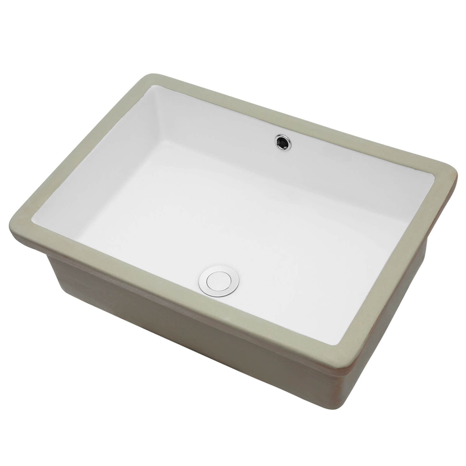 Smooth white ceramic sink with rimless edge for seamless installation