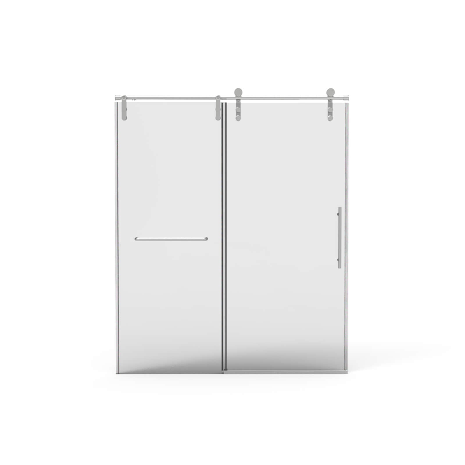 Soft close sliding glass shower door for bathroom