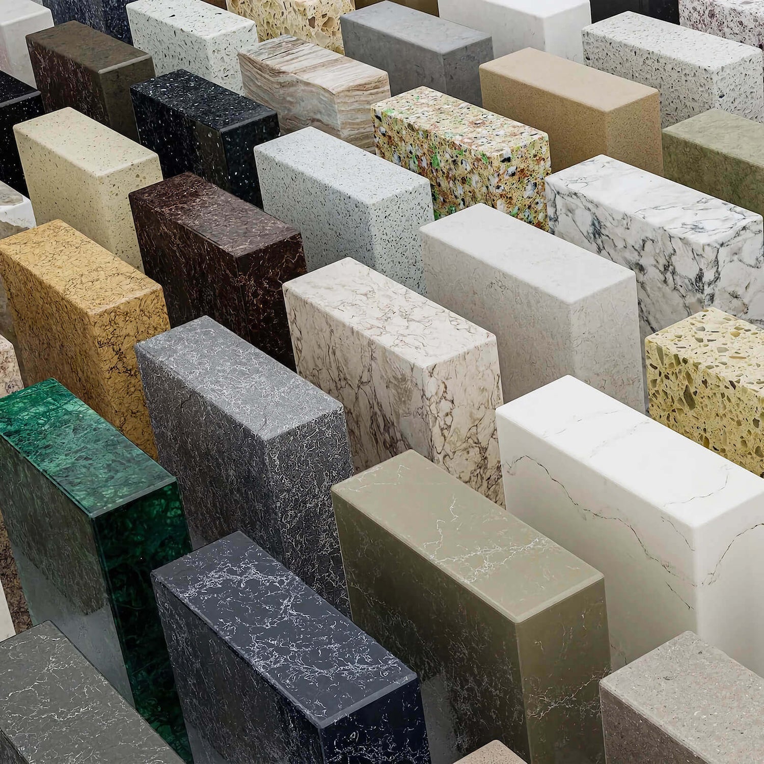 Solid Surface panels in a variety of colors