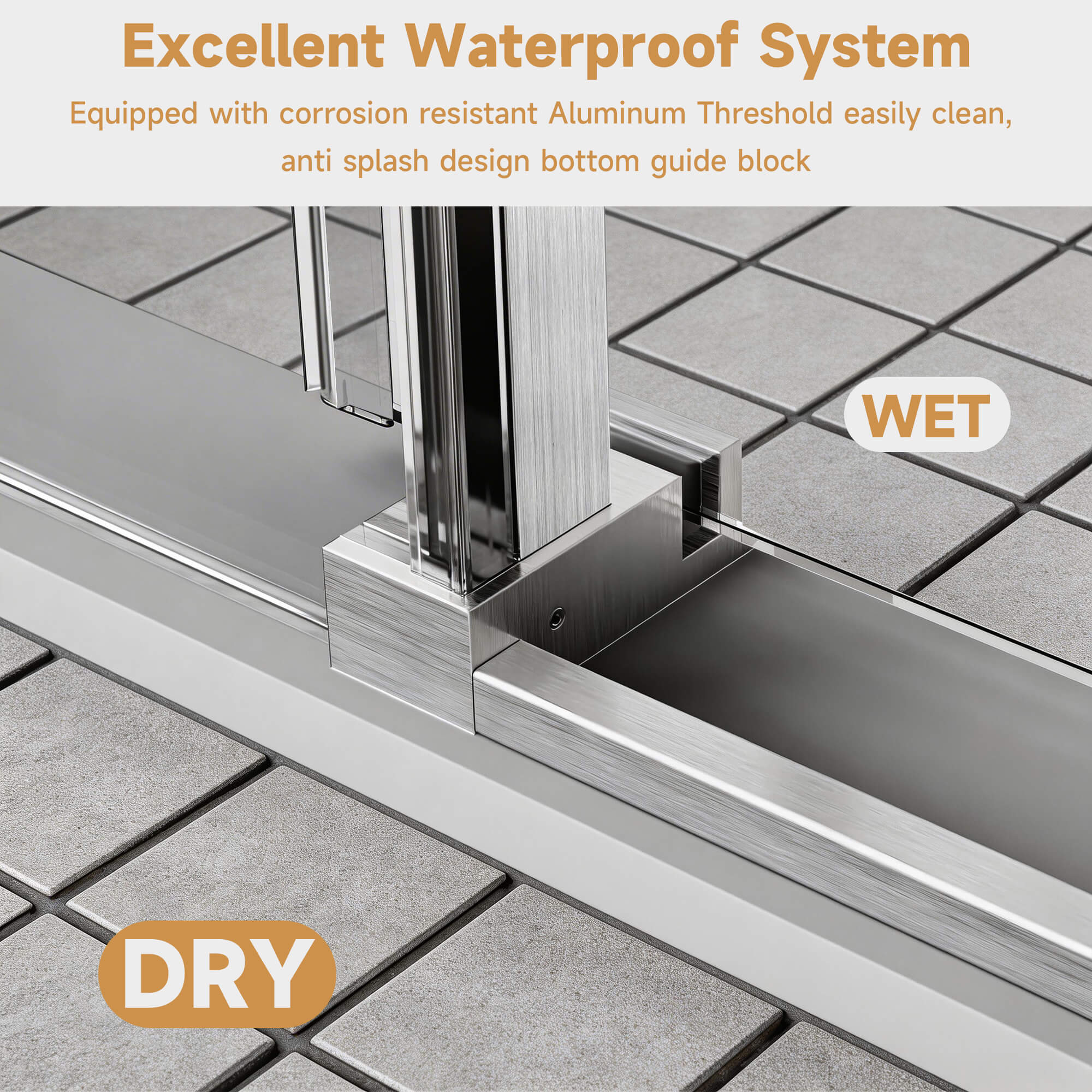 Stainless Steel Round Tube Rail Hardware with Premium Brushed Nickel Finish for Sliding Shower Door