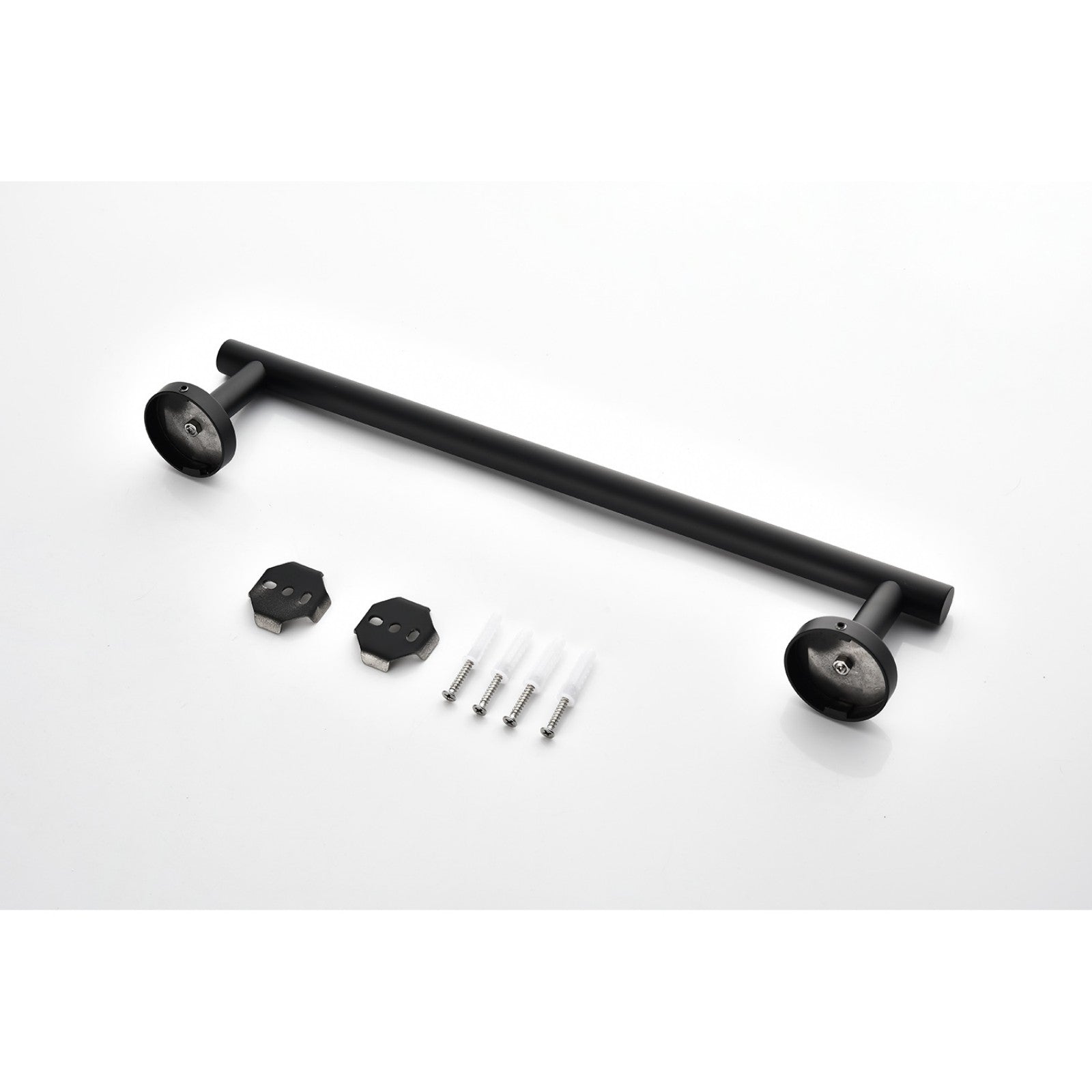 Stainless Steel Towel Rack 6 Piece Wall-Mount Set Black