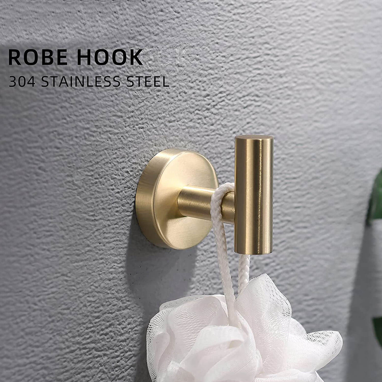 Stainless Steel Wall-Mounted Brushed Gold Bathroom Hardware hook