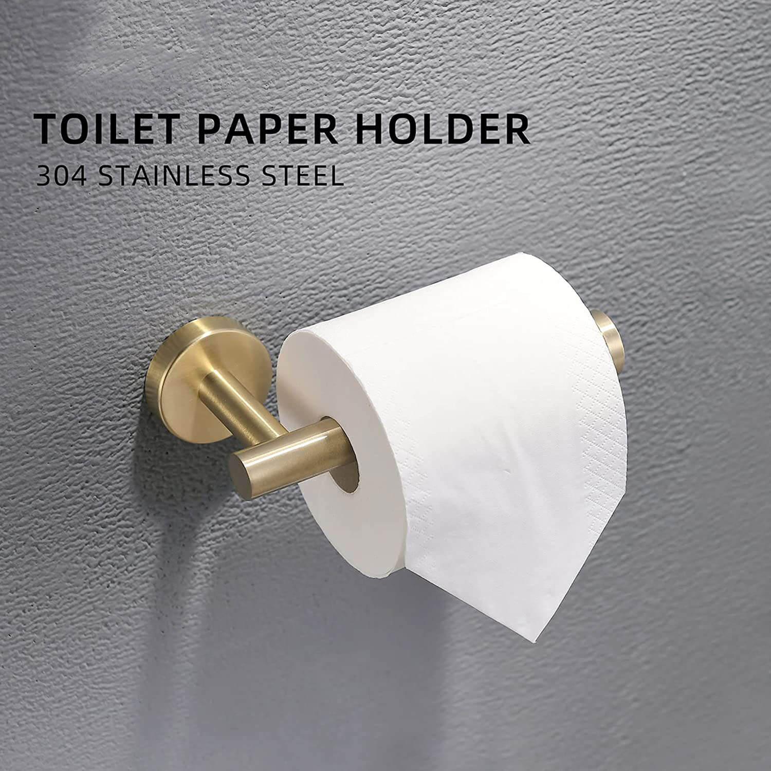 Stainless Steel Wall-Mounted Brushed Gold Bathroom Hardware toilet paper holder