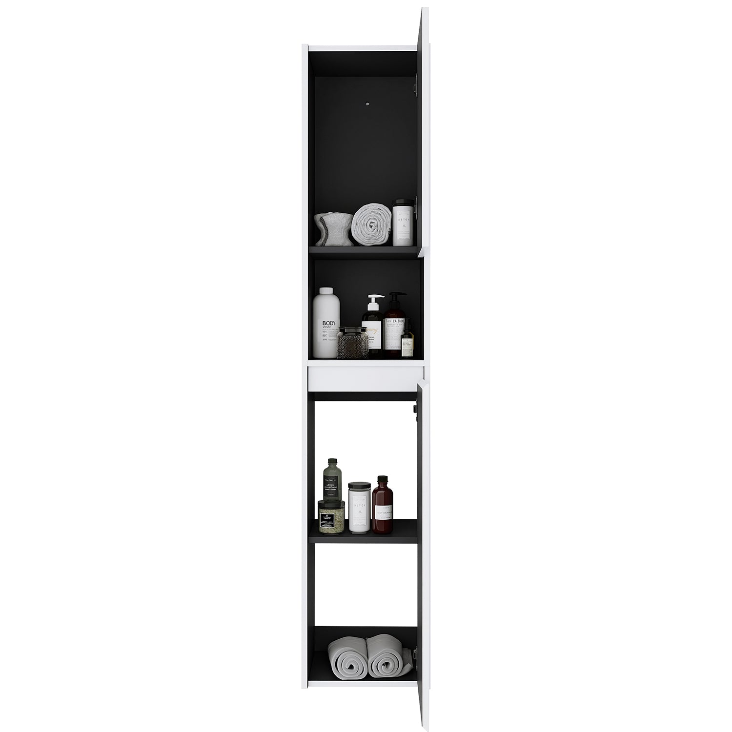 Storage space display of 59 inch Tall Bathroom Wall Cabinet