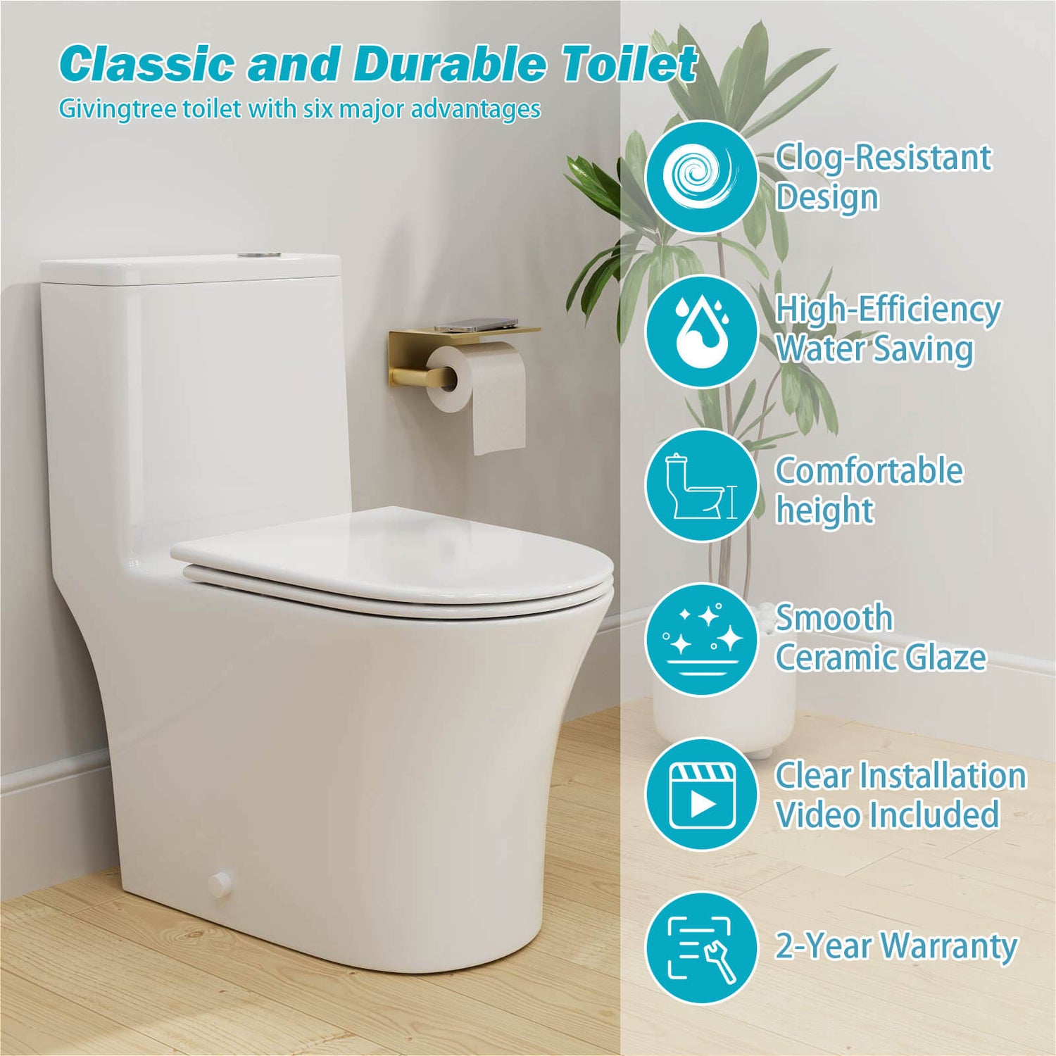 Stylish modern toilet with practical dual flush functionality