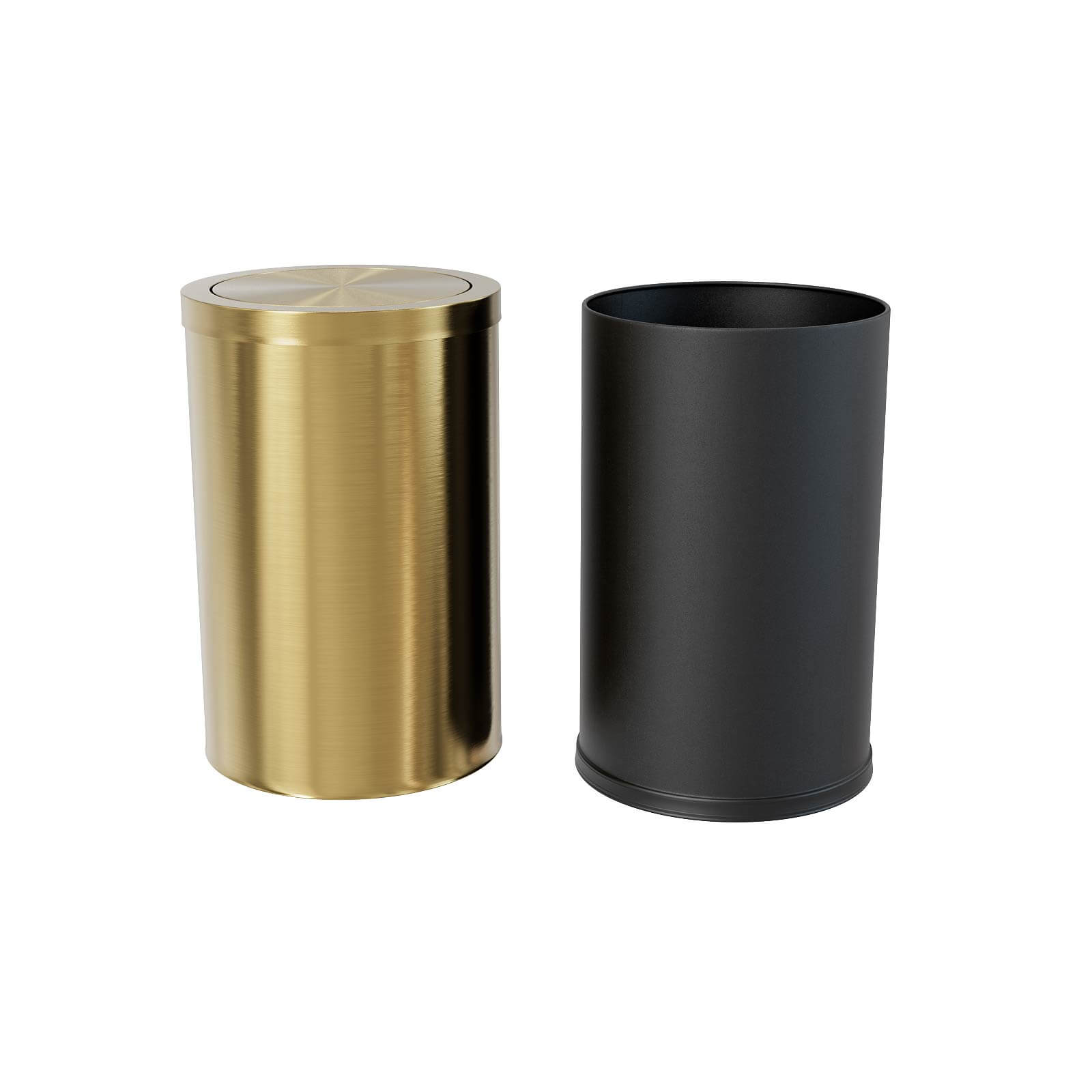 Stylish small space trash can with removable plastic liner