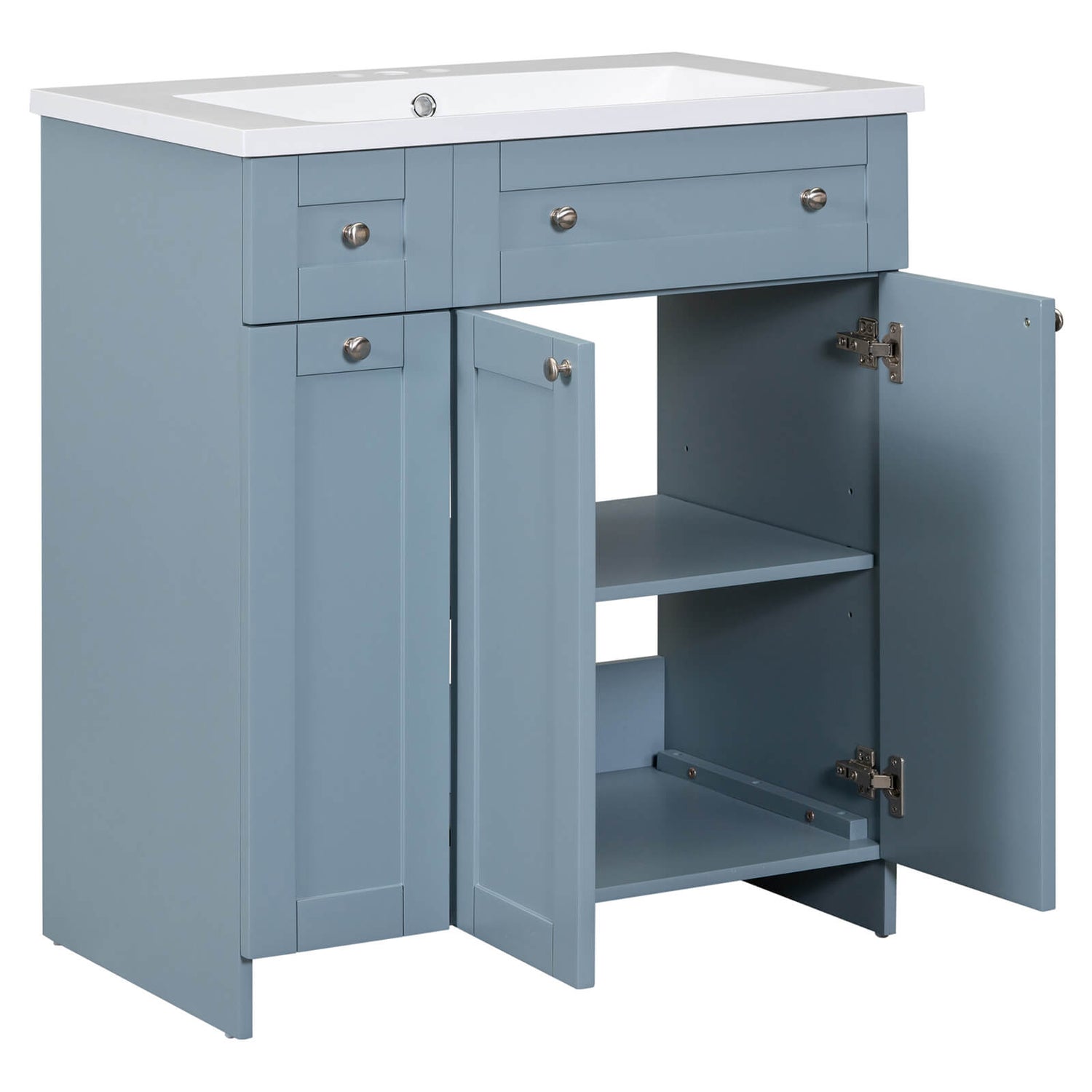 Stylish 30 inch vanity with soft-close doors for clutter-free bathrooms