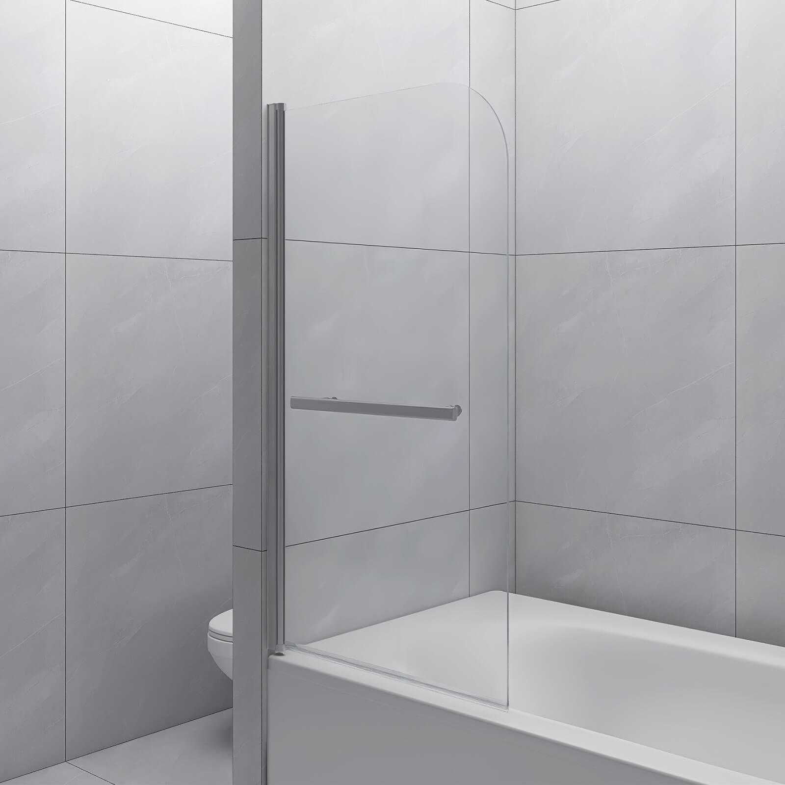 Tempered glass shower screen for bathtubs with anti leak PVC seal