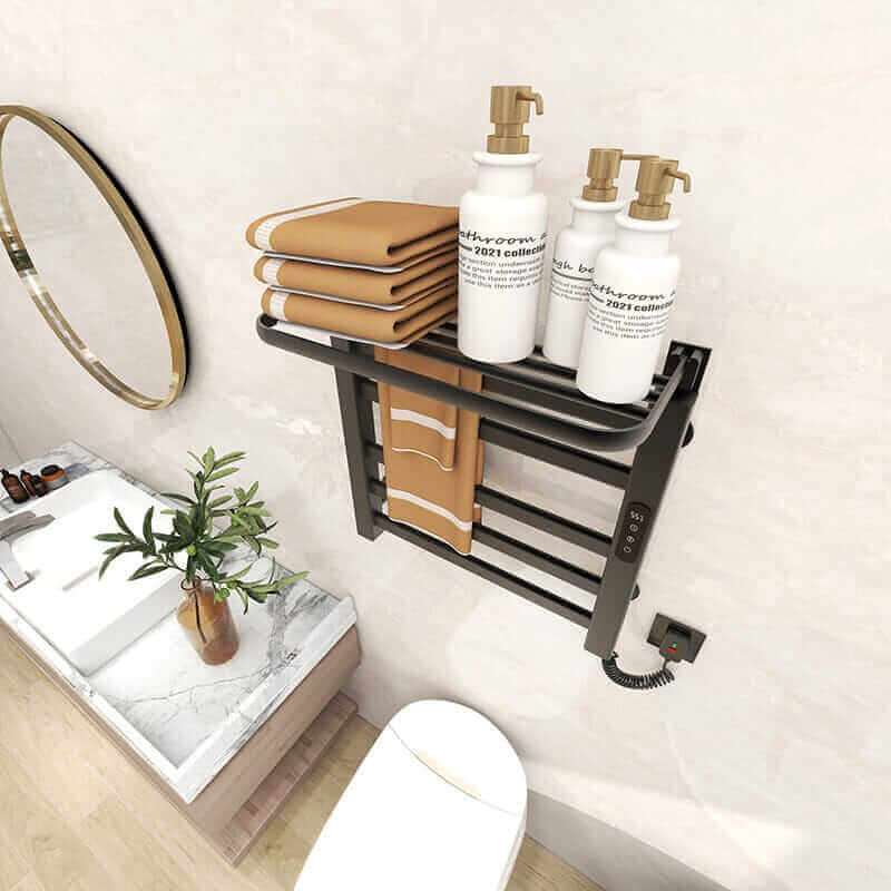 Towel Warmer with Multi-Function Storage on Top