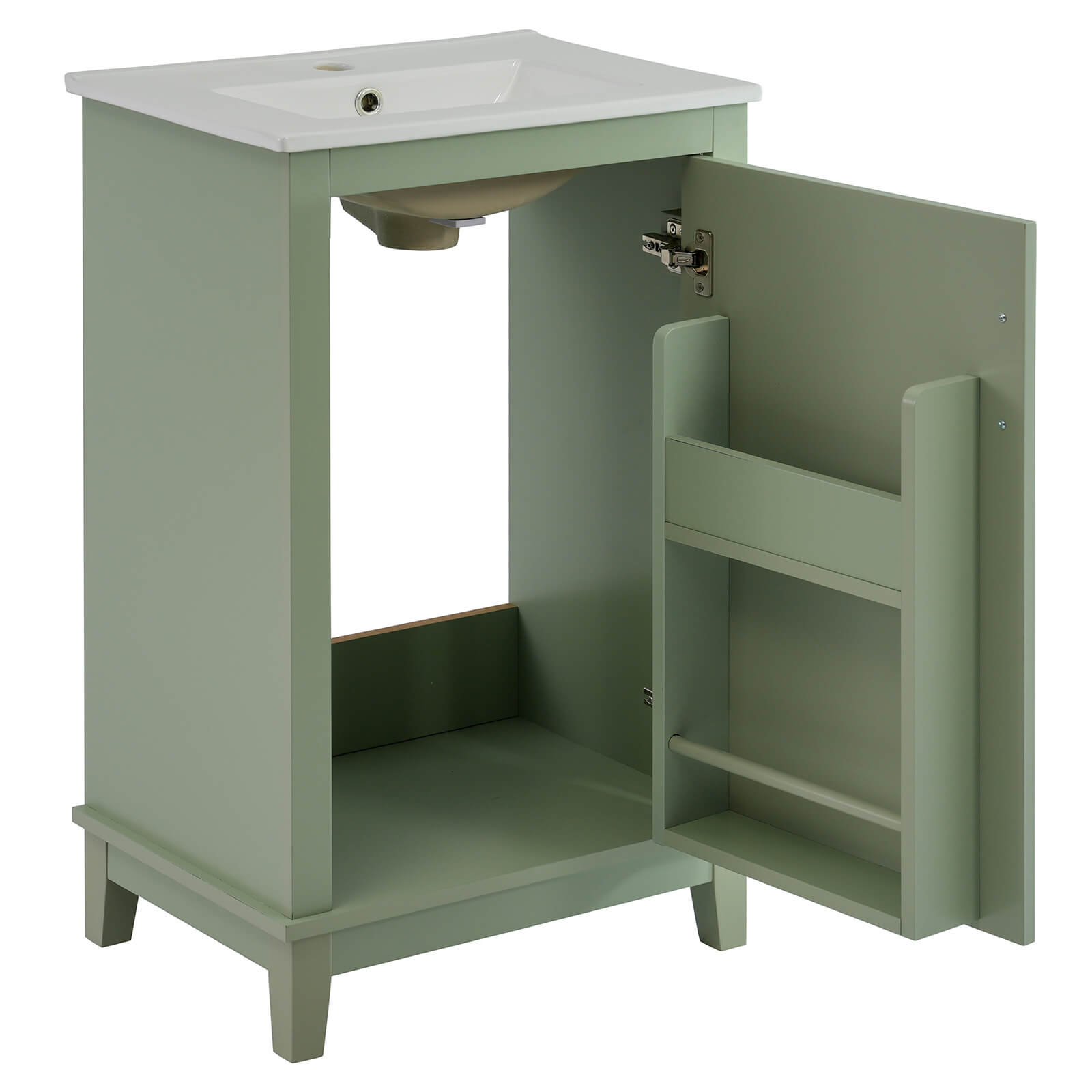 Transform your bathroom with this stylish sage green vanity