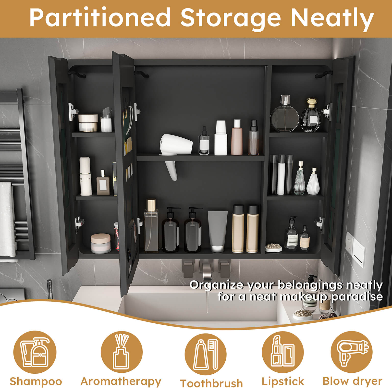 35" x 28" LED Medicine Cabinet with Defogger