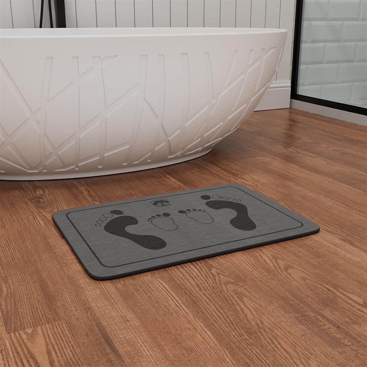 Versatile & Durable Bathtub Mat with Footprint Design