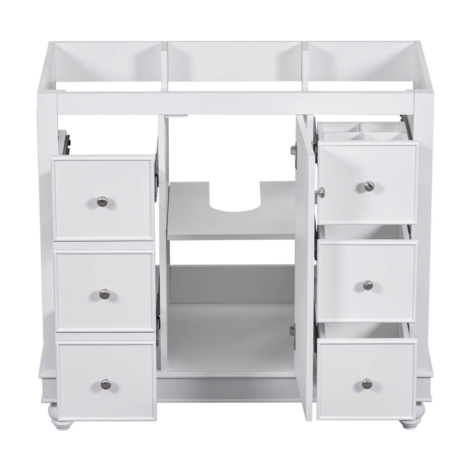 Versatile vanity with ample space for toothbrushes skincare and larger items Cabinet Only