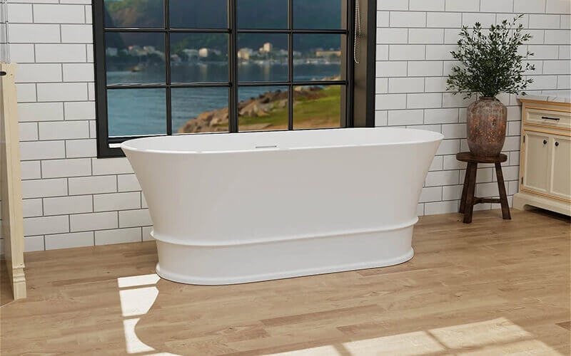 Vintage-style freestanding soaking tub