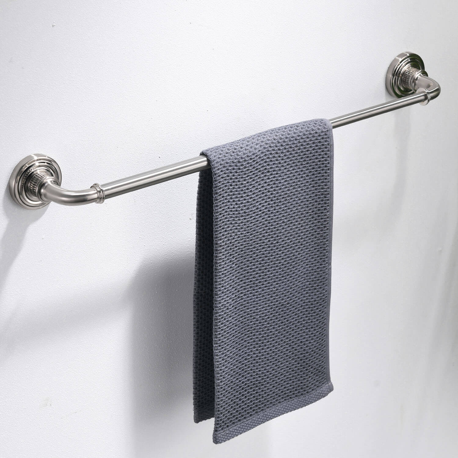 Vintage Brushed Nickel Bathroom Hardware Adjustable Towel Rack