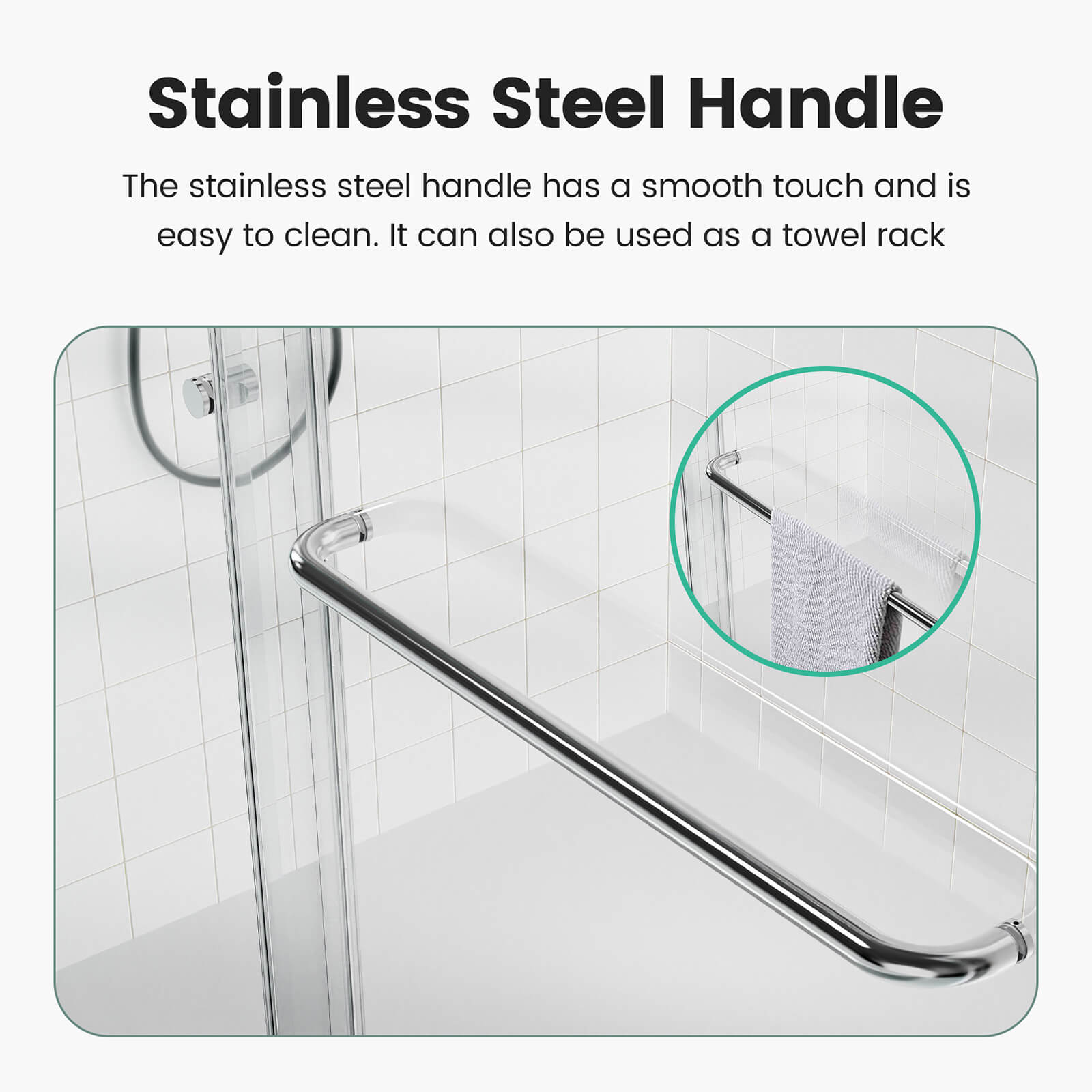 W1552GTP175007 Shower Door Stainless Steel Handle Instructions