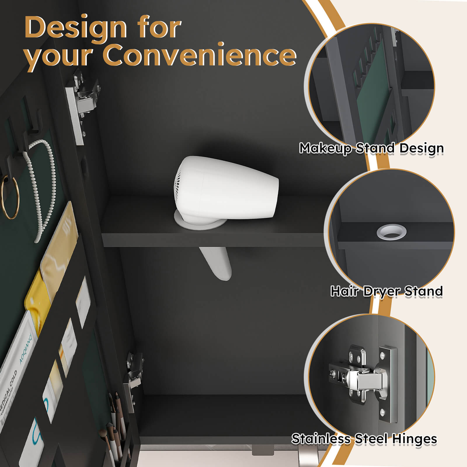 35" x 28" LED Medicine Cabinet with Defogger