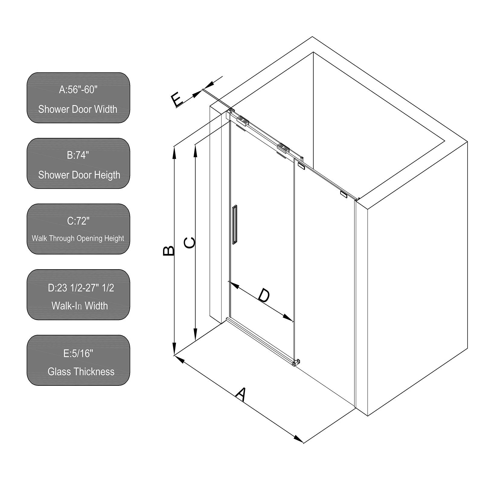 W2965GTP277274 shower door size sketch drawing