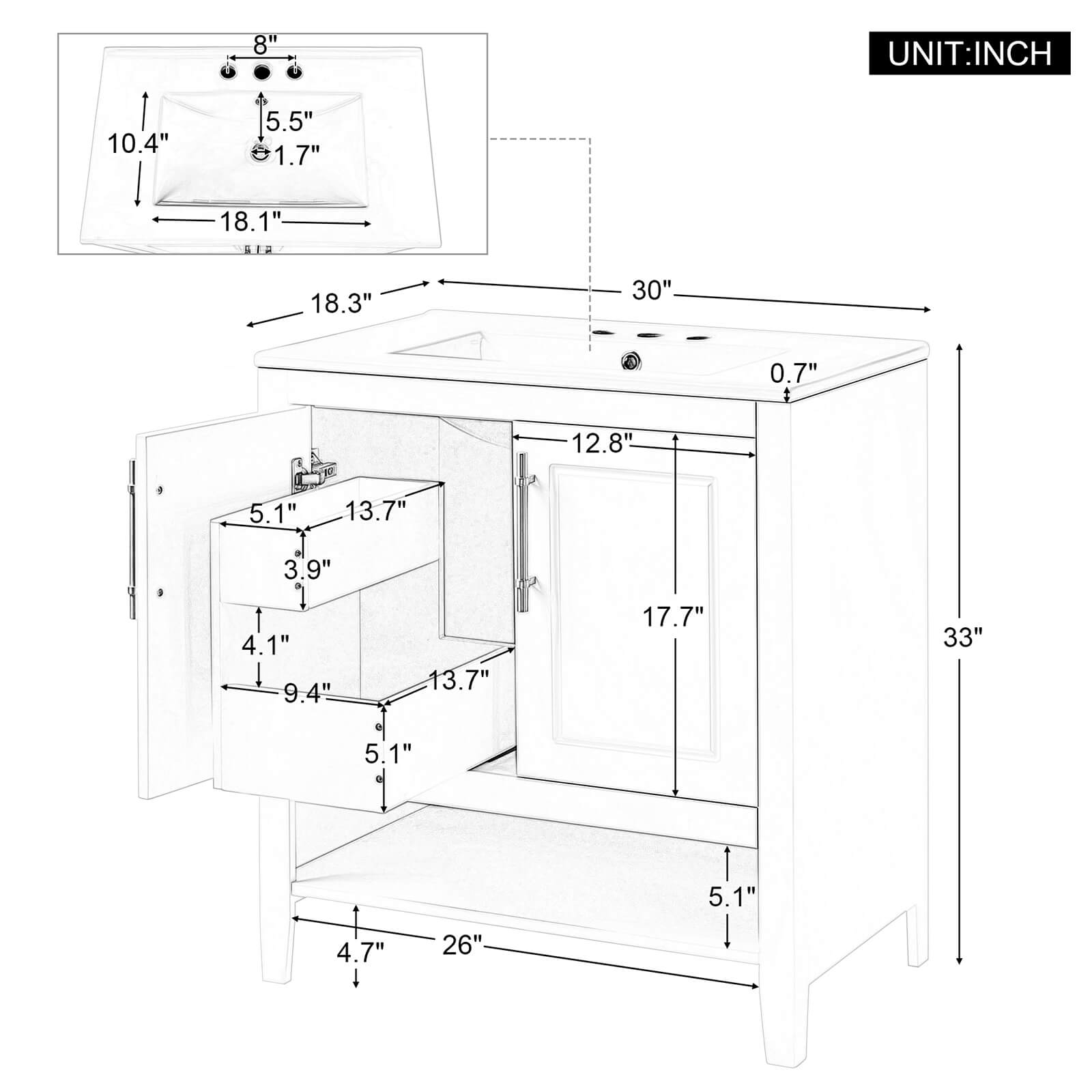 WF308GT203AAK overall dimensions