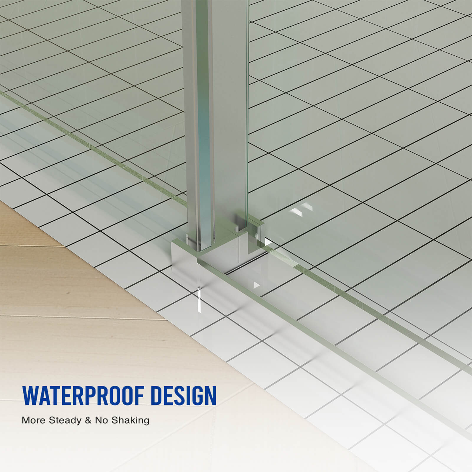 Water resistant bottom seal for shower door