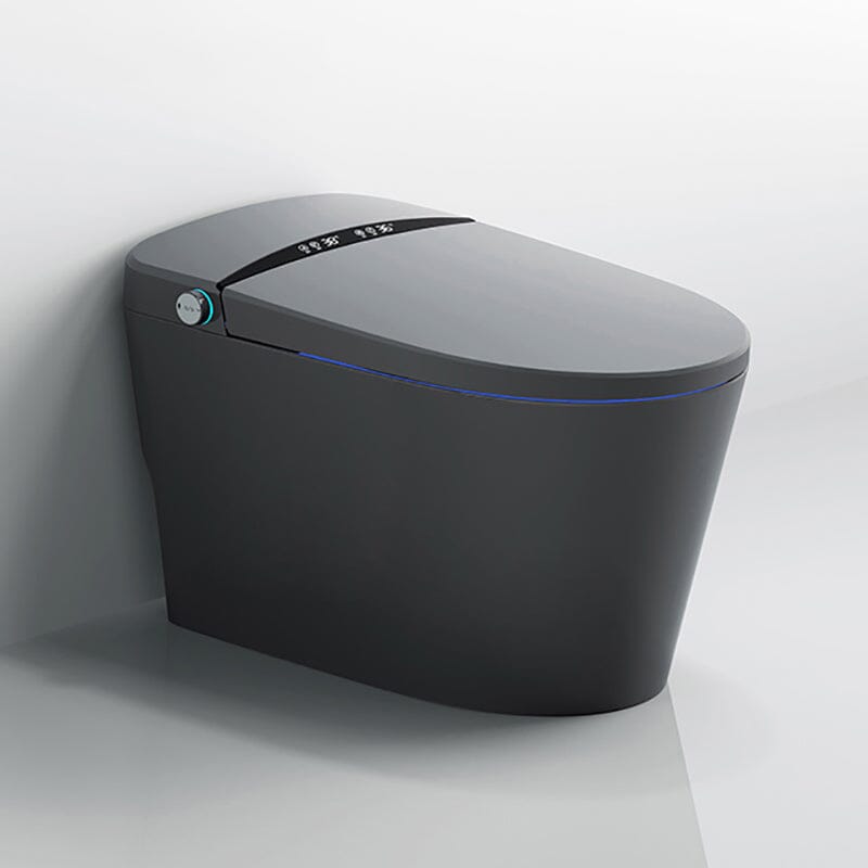One-Piece Elongated Gray Smart Toilet Floor Mounted Automatic Toilet Self-Clean