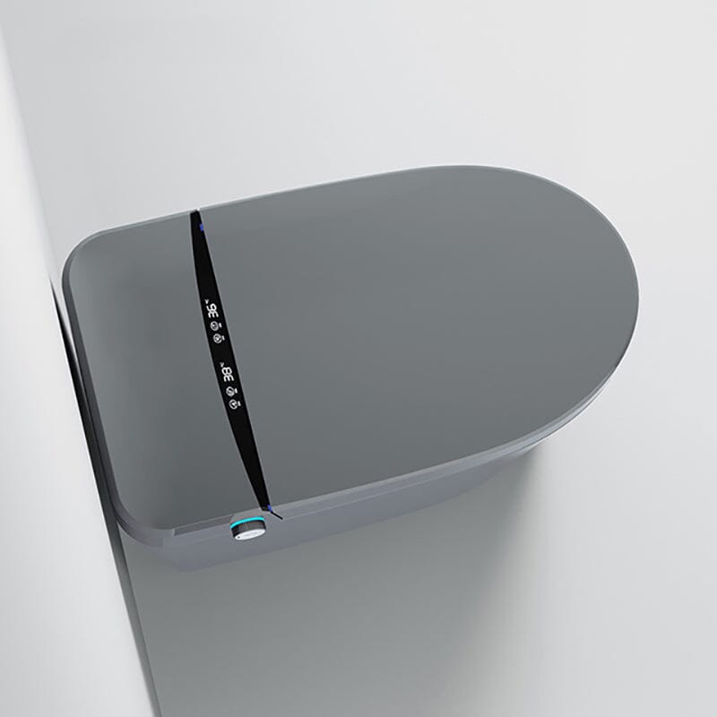 One-Piece Elongated Gray Smart Toilet Floor Mounted Automatic Toilet Self-Clean