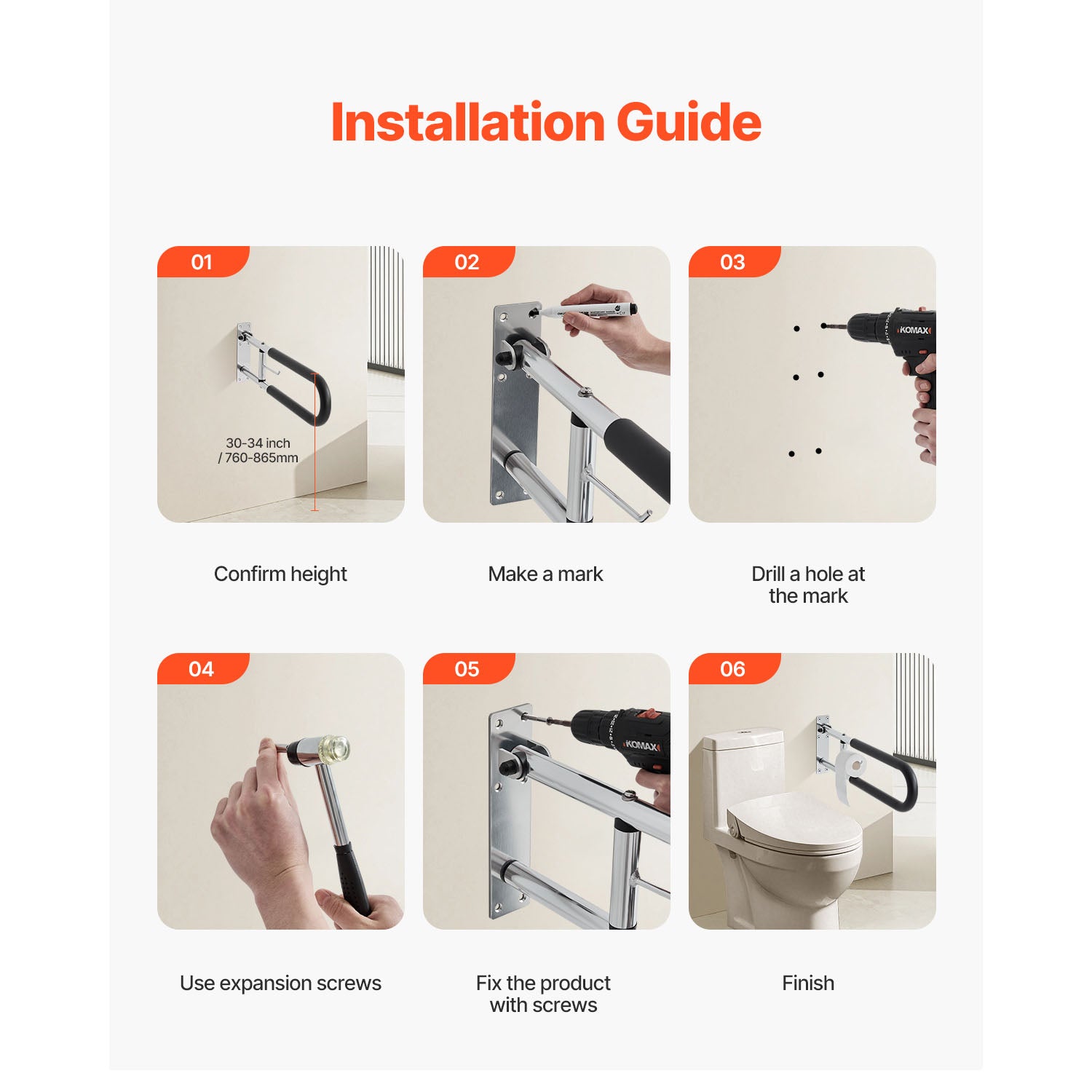 adjustable bathroom grab bar installation guide