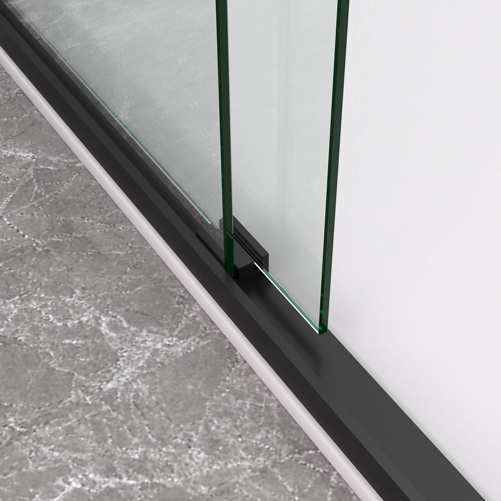 beveled edge safety glass panel detail
