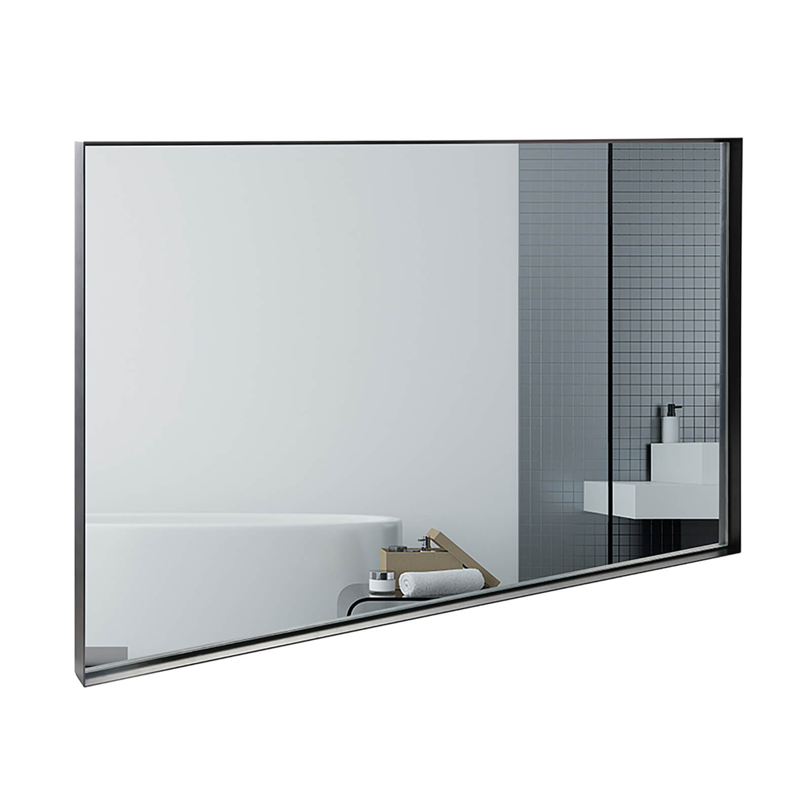 36" x 24" Aluminum Frame Bathroom Mirror with Beveled Edge
