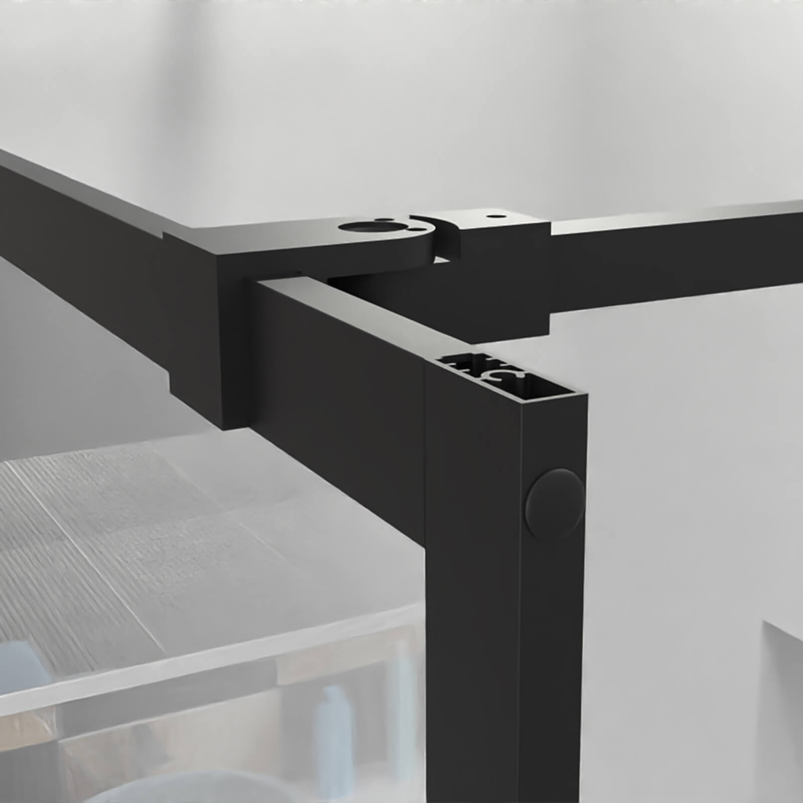 black frame bathroom glass divider panel