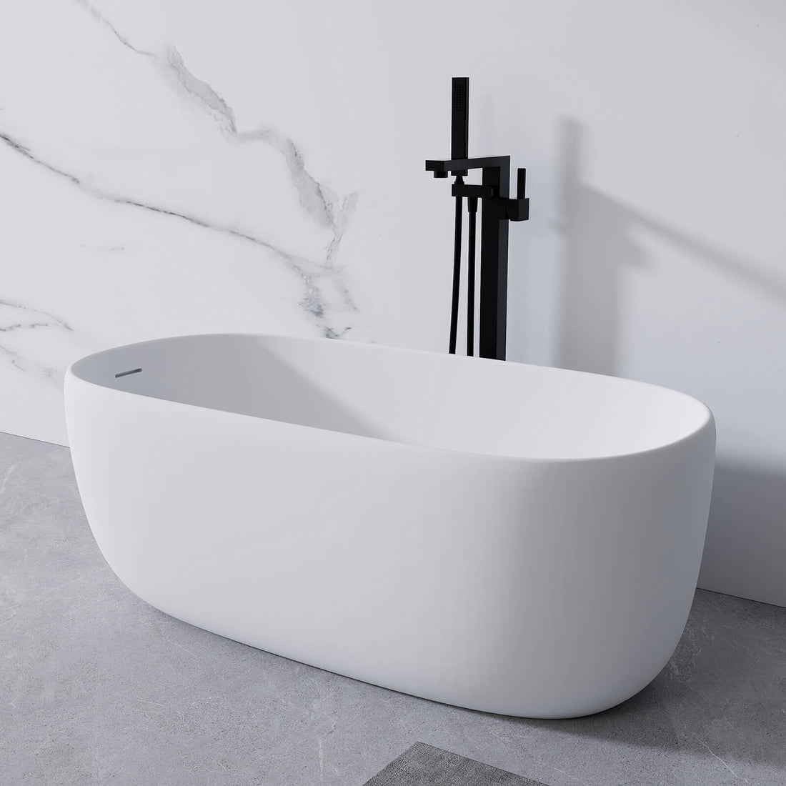 contemporary bathtub with integrated overflow and clean lines