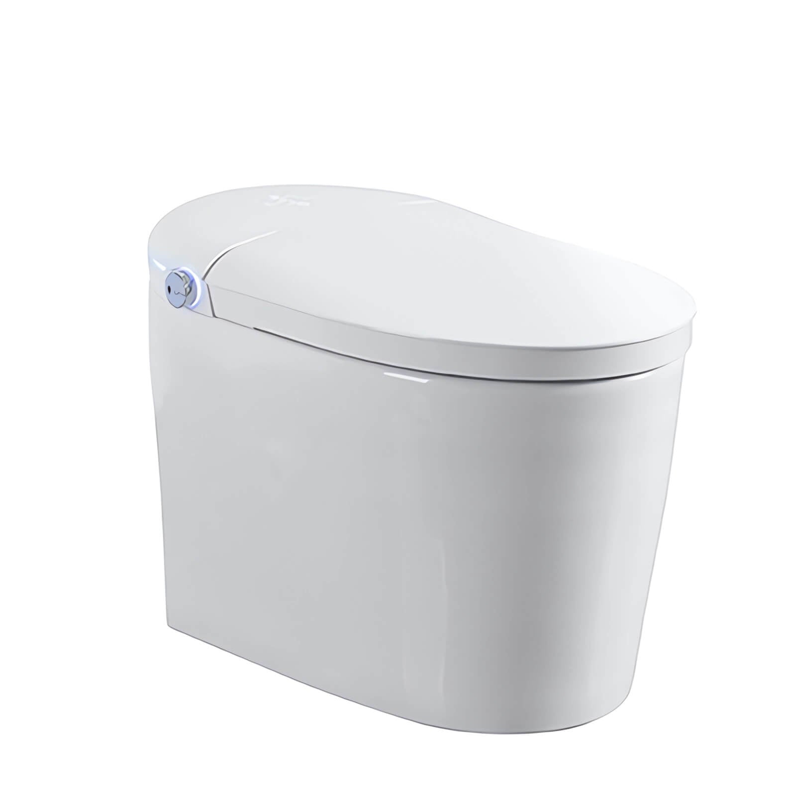 contemporary smart toilet with digital side rotary controls