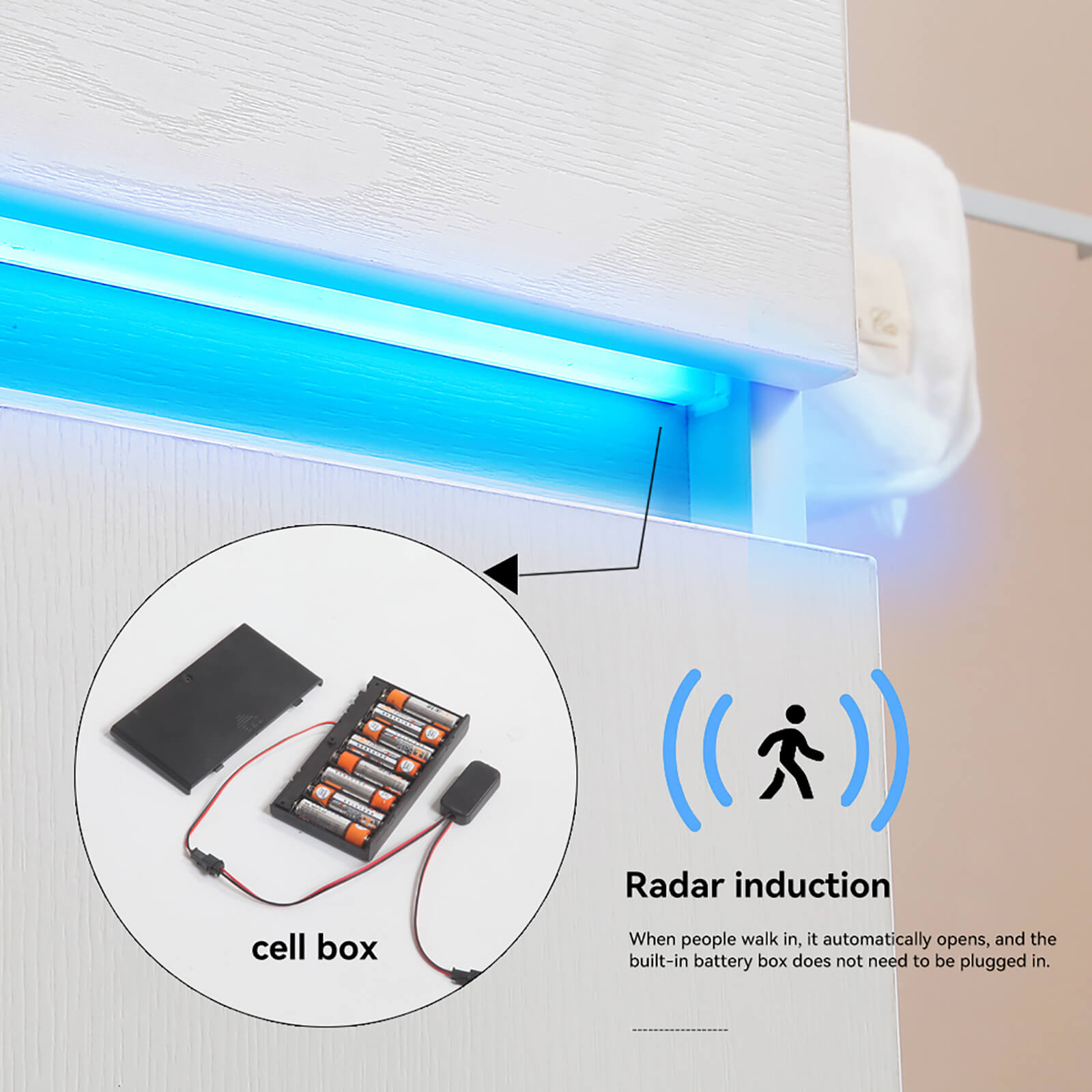 cordless radar lighting bathroom vanity no wiring