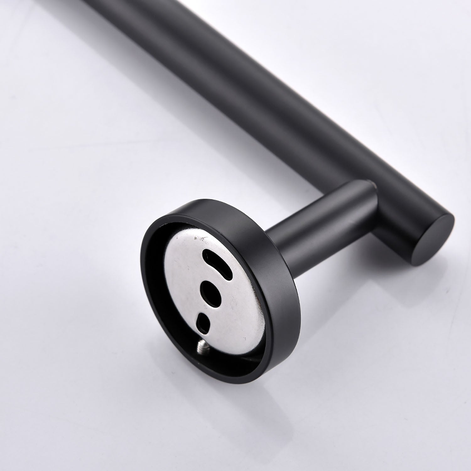 detail of Stainless Steel Matte Black Bathroom Hardware set mounting hole