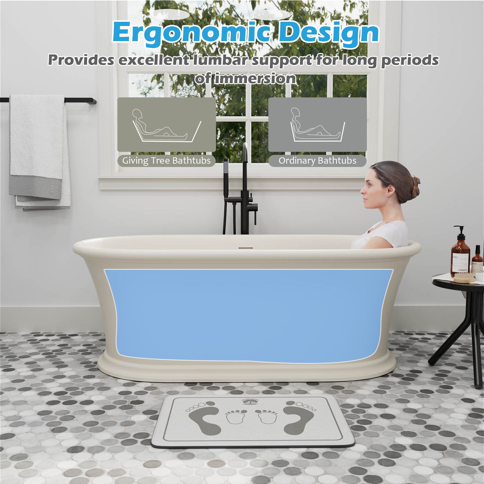 double recline bathtub for two person soaking