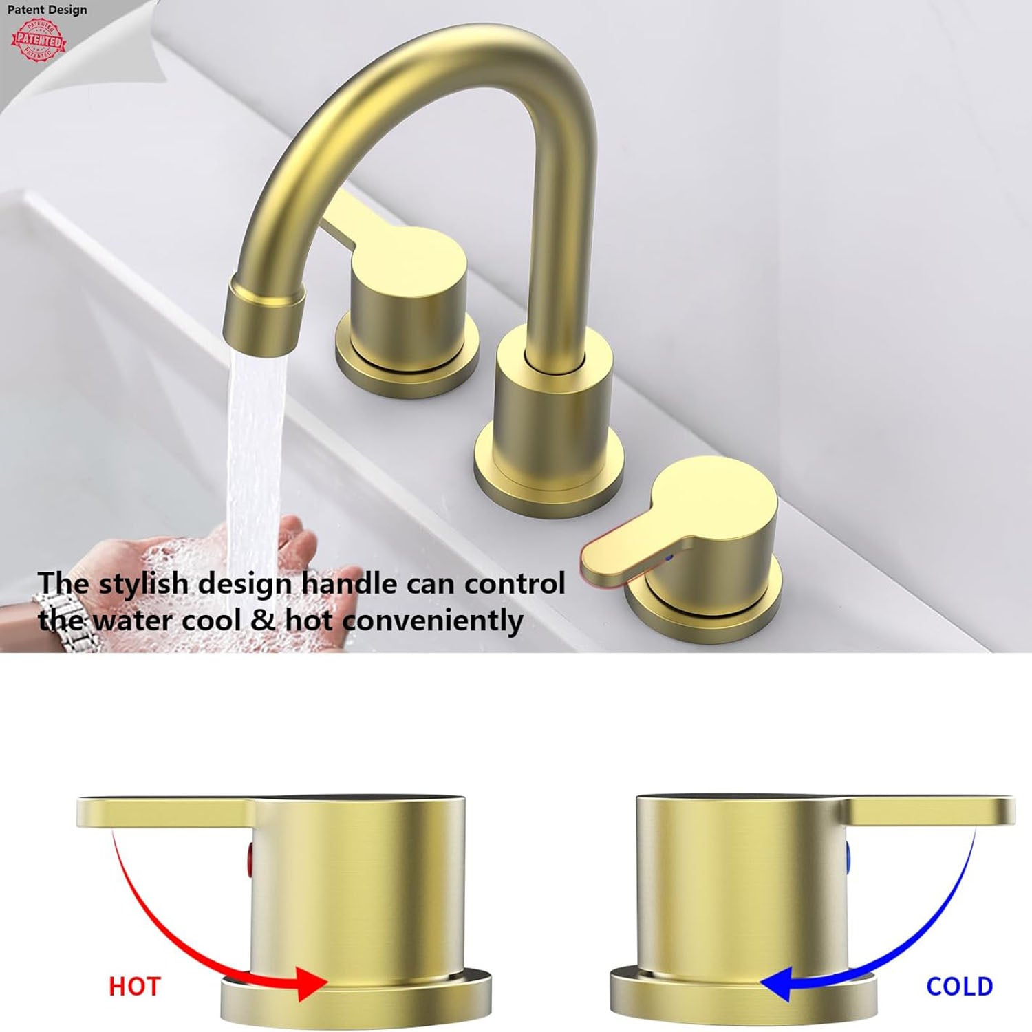 dual handle 3 hole Widespread Bathroom Sink Faucet