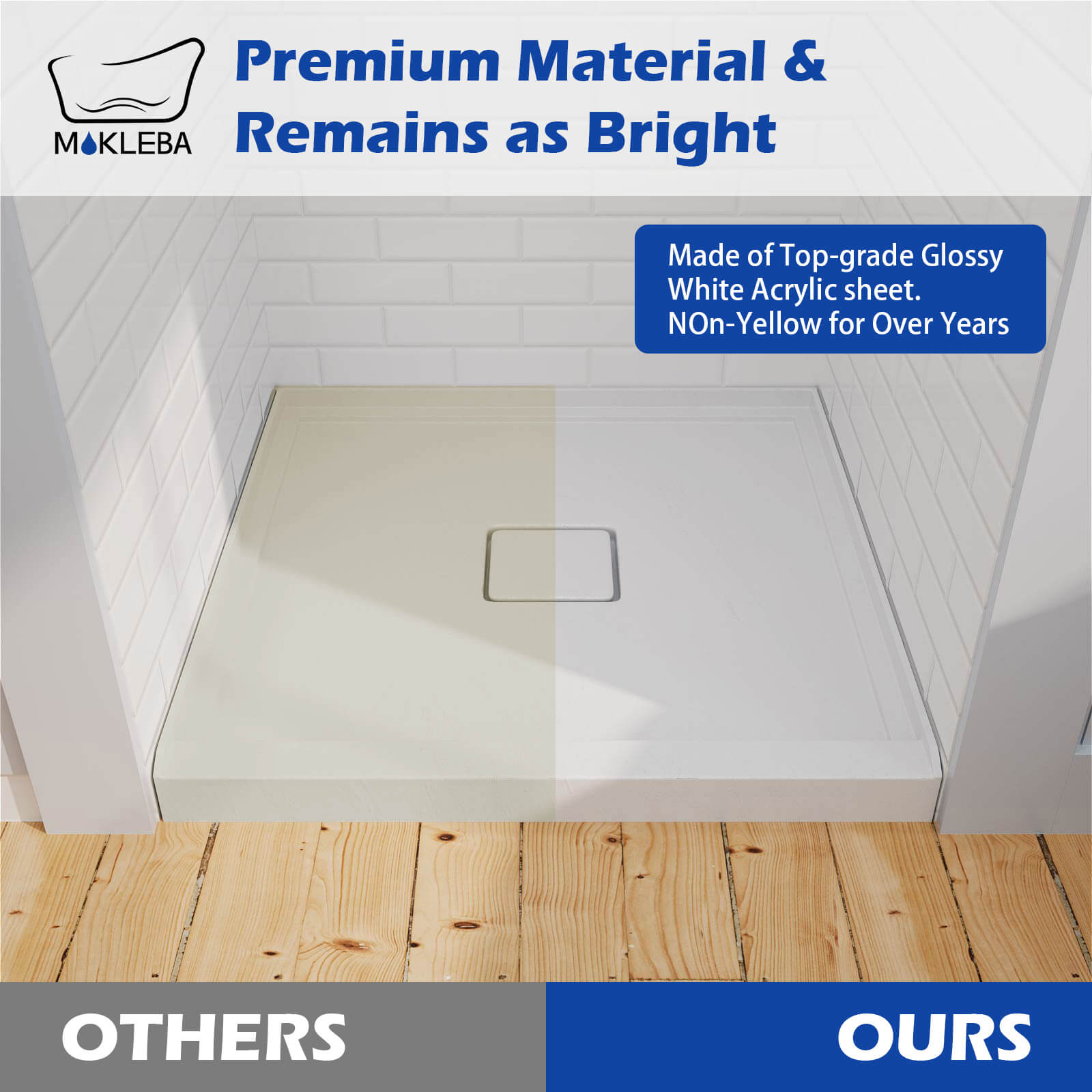 durable acrylic shower tray with reinforced multi layer build