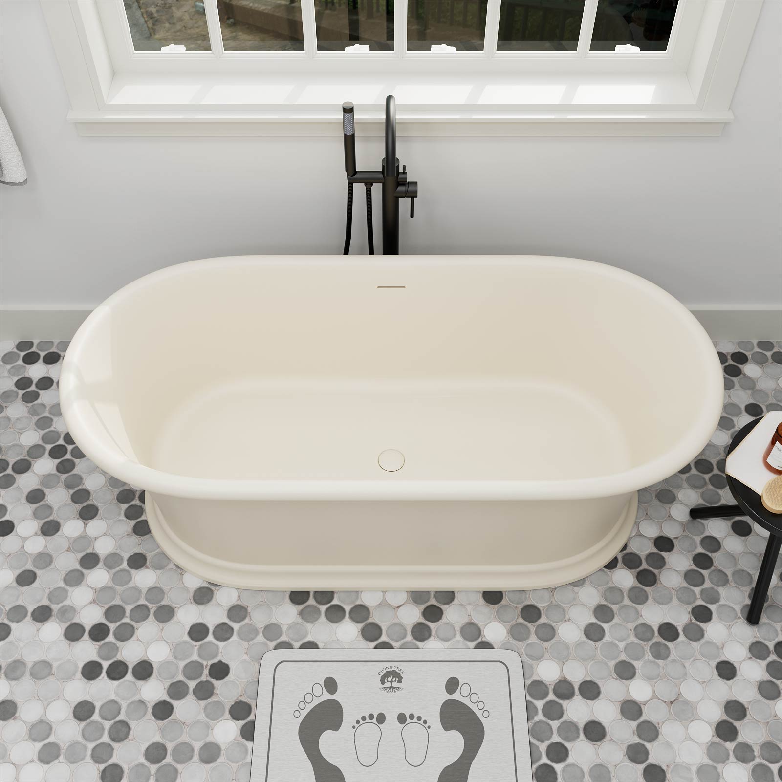 elegant pedestal bathtub with classic vintage style